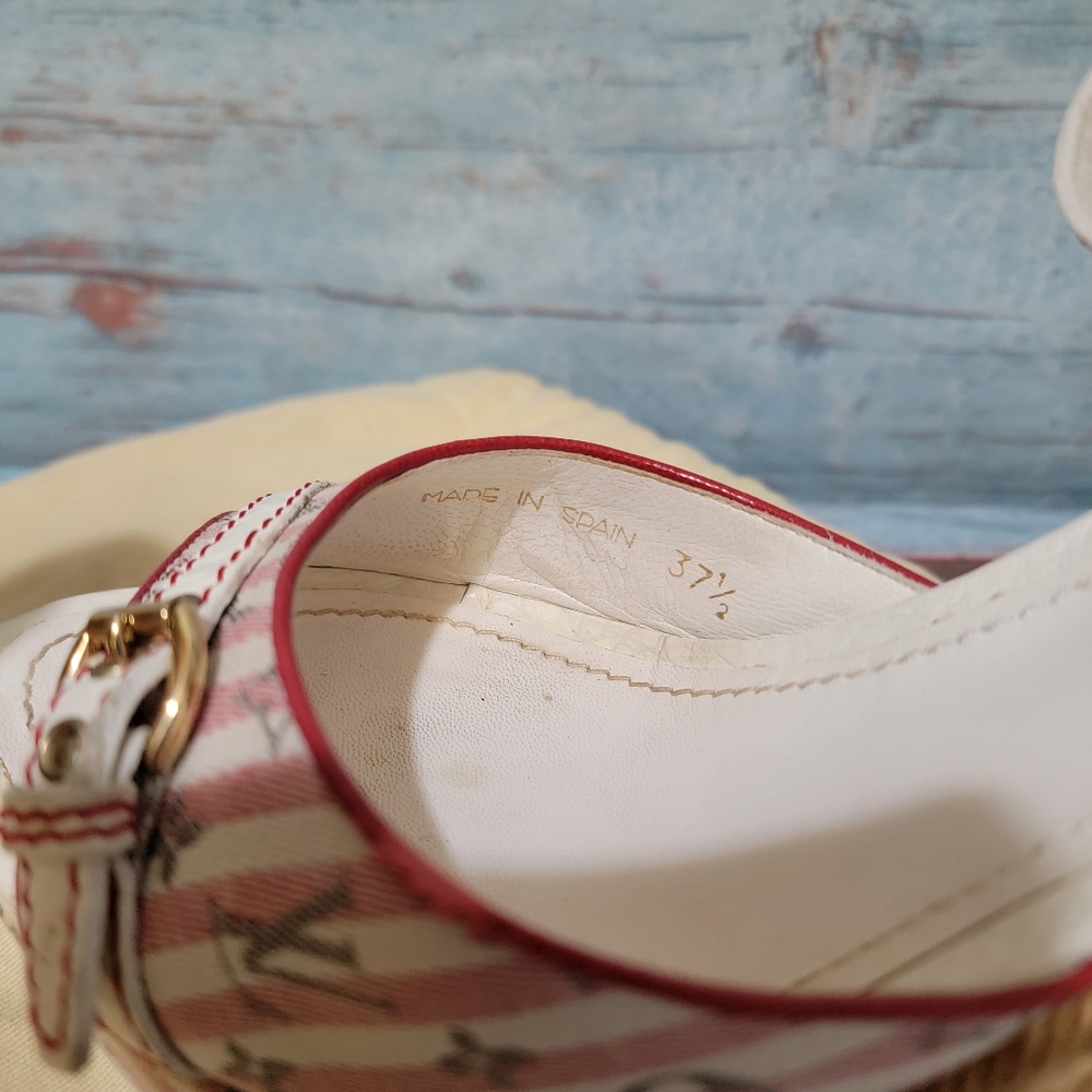 Authentic Louis Vuitton Monogram Wedge shoes Size 7.5 - Picture 12 of 15